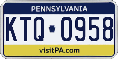 PA license plate KTQ0958