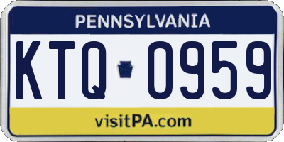 PA license plate KTQ0959
