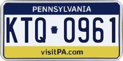 PA license plate KTQ0961