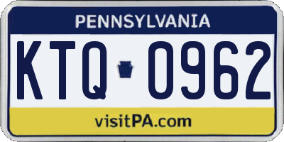 PA license plate KTQ0962