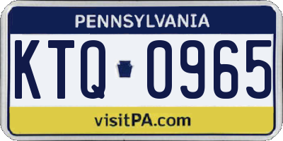 PA license plate KTQ0965