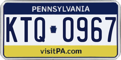 PA license plate KTQ0967