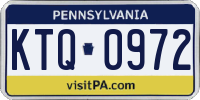 PA license plate KTQ0972