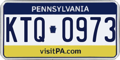 PA license plate KTQ0973