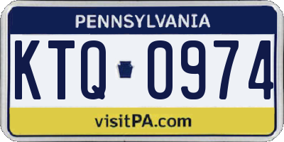 PA license plate KTQ0974