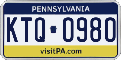 PA license plate KTQ0980