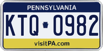PA license plate KTQ0982