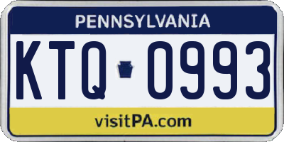 PA license plate KTQ0993