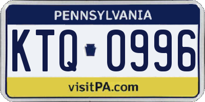 PA license plate KTQ0996