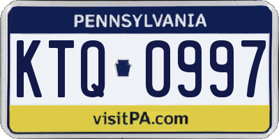 PA license plate KTQ0997