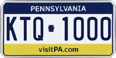 PA license plate KTQ1000