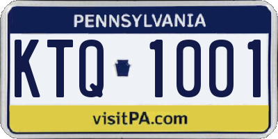 PA license plate KTQ1001