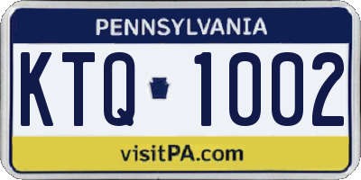 PA license plate KTQ1002