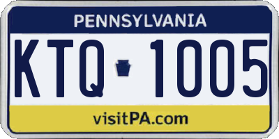 PA license plate KTQ1005