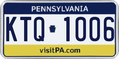 PA license plate KTQ1006