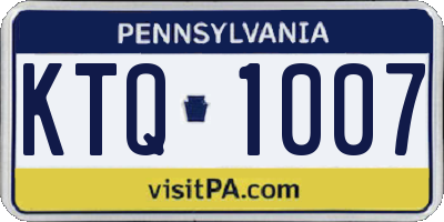 PA license plate KTQ1007