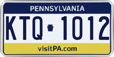 PA license plate KTQ1012