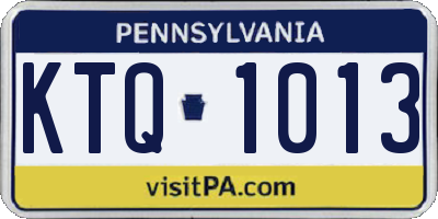 PA license plate KTQ1013