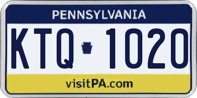 PA license plate KTQ1020
