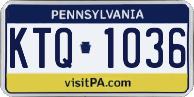 PA license plate KTQ1036