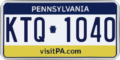 PA license plate KTQ1040