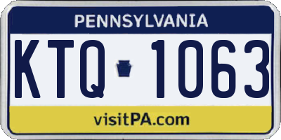 PA license plate KTQ1063