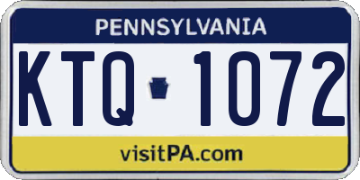 PA license plate KTQ1072