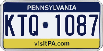 PA license plate KTQ1087