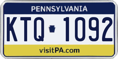 PA license plate KTQ1092