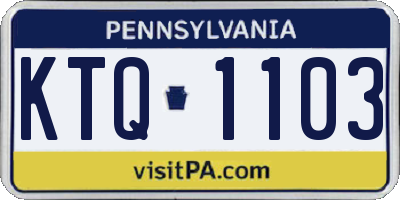 PA license plate KTQ1103