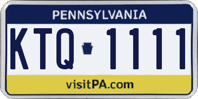 PA license plate KTQ1111