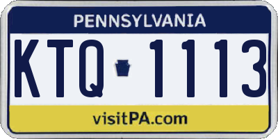 PA license plate KTQ1113