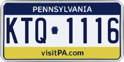 PA license plate KTQ1116