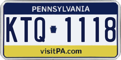 PA license plate KTQ1118