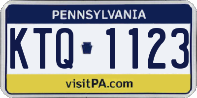 PA license plate KTQ1123
