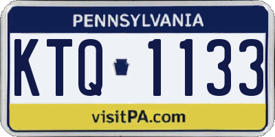 PA license plate KTQ1133