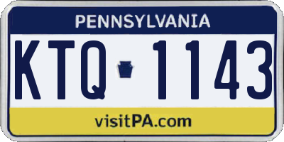 PA license plate KTQ1143