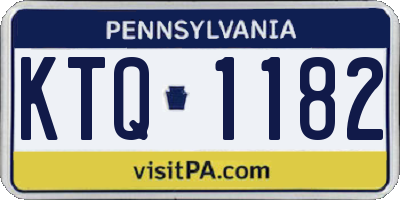 PA license plate KTQ1182