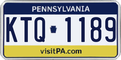 PA license plate KTQ1189