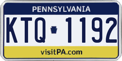 PA license plate KTQ1192