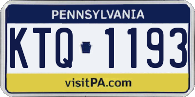 PA license plate KTQ1193