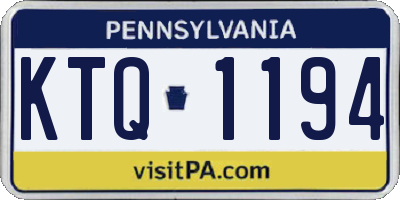 PA license plate KTQ1194