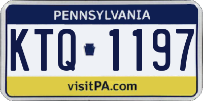 PA license plate KTQ1197