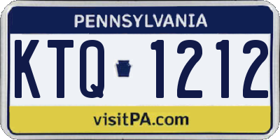 PA license plate KTQ1212