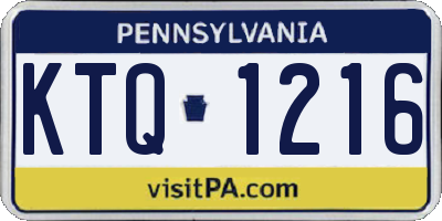 PA license plate KTQ1216