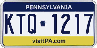 PA license plate KTQ1217