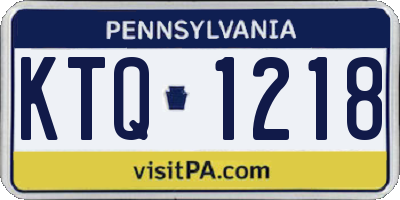 PA license plate KTQ1218