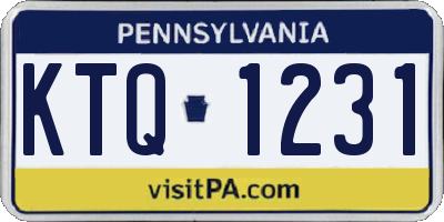 PA license plate KTQ1231