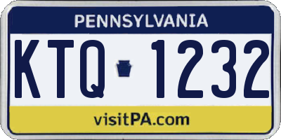 PA license plate KTQ1232