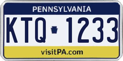 PA license plate KTQ1233